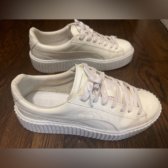 FENTY x PUMA BY RIHANNA BASKET CREEPER IN WHITE PATENT LEATHER - SIZE 8.5 - Picture 2 of 7
